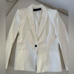 Zara Off-White Blazer with black button detail